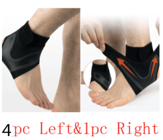 Ankle Support Brace Safety Running Basketball Sports Ankle Sleeves (Option: Black M-4set-Left Right)