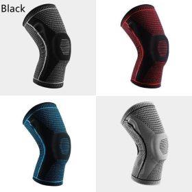 Knee Pads For Sport Knee  Silicone Spring Patella Protector (Option: Black-3XL-1PCS)