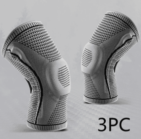 Knee Pads For Sport Knee  Silicone Spring Patella Protector (Option: Grey-4XL-3PCS)