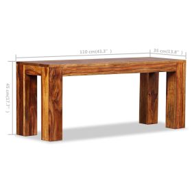 vidaXL Bench Solid Sheesham Wood 43.3"x13.8"x17.7" (Option: as picture)