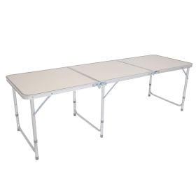 6ft Silver Outdoor Folding Table Aluminum Alloy Rectangular  50kg (Option: Argent)