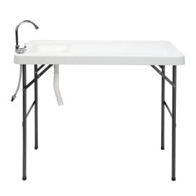 Outdoor Fishing Table Rectangular (Color: White)