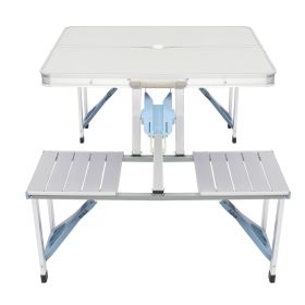 One Piece Folding Table and Chair Aluminum Alloy (Option: as picture)