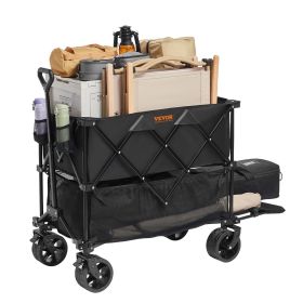 Foldable Double Decker Wagon 400L  Wagon Cart with All Terrain Wheels  Heavy Duty Folding Wagon Cart (Option: as picture)