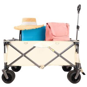 Folding Van, Heavy-duty Practical Beach Cart For Sand, With Large Wheels, Adjustable Handles And Drink Holders, Suitable For Shopping, Camping, G (Option: Versatile folding car)