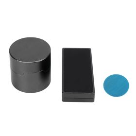 Magnetic Billiard Chalk Holder Aluminium Alloy Round Snooker Cue Chalk Box with Fixed Clip Portable Billiard Accessories Black (Color: black)