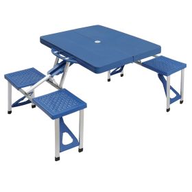 135.5x83x65.5cm Plastic Tables And Chairs 50kg Blue Camping Tables And Chairs (Color: Blue)