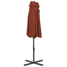 vidaXL Garden Parasol with Aluminium Pole 460x270 cm Terracotta (Option: as picture)