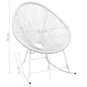 vidaXL Outdoor Rocking Chair White Poly Rattan (Option: as picture)