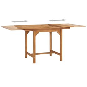 vidaXL Extending Garden Table (110-160)x80x75cm Solid Teak Wood (Option: as picture)