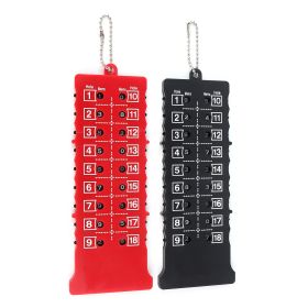 2pcs 18 Hole Golf Score Counter Scoreboard Training Practice Competition Accessory Black Red (Option: as picture)