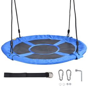 700LBS Weight Capacity 40in Swing for Kids Outdoor Large Round Tire Swings for Trees and Swingset Strong Heavy Duty for Outside Playground Blue (Option: as picture)