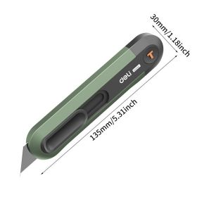 Box Cutter Retractable Heavy Duty Utility Knife, Ergonomic Razor Knife, Box Cutters For Warehouse, Office (Color: green)