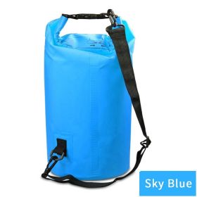 Outdoor Waterproof Sport Dry Bag With Adjustable Shoulder Strap For Beach; Drifting; Mountaineering Outdoor Backpack Waterproof Hiking Bag 500D N (Color: Light Blue, size: 5L)