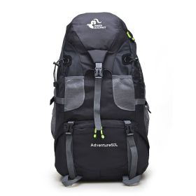 Outdoor Backpack Backpack Hiking Sports Travel Mountaineering Bag (Color: black)