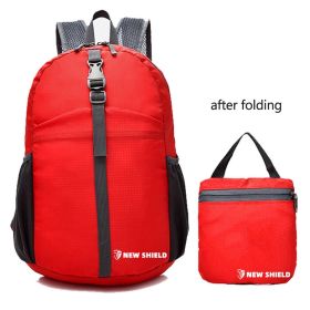 Folding Ultralight Portable Backpack as Outdoor Cycling Mountaineering Travel Backpack (Color: Red)