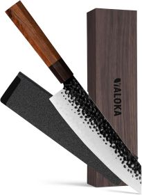 8 Inch Gyuto Knife - Professional Japanese Chef Knife - 3 Layers 9CR18MOV High Carbon Steel - Hand Hammered Blade Kitchen Knife (size: Kiritsuke knife)