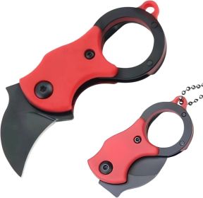 Mini Pocket Knife, Tactical Knife With Necklace And Clip, Cool Small Tool, Lightweight Practical Knife, Linear Lock (Color: Red)