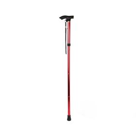 Anti-Slip Adjustable Folding Travel Hiking Walking Stick (Color: Red, type: Walking Stick)