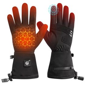 Winter Motorcycle Fashionable USB Heating Snowboarding Gloves Waterproof Windproof Touch-Screen Features Skiing (Option: Black-S)