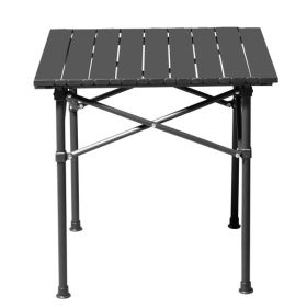 50x50x50cm Black Camping Roll Table (Color: black)