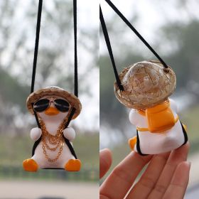 Car Swing Duck Automobile Hanging Ornament Cross-border Foreign Trade Car Rearview Mirror Pendant To Swing Duck Automobile Hanging Ornament (Option: Straw Hat Tyrant)