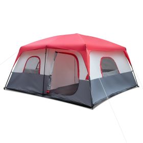 Red And White Camping Tent 430x430x210cm (Option: Camping tents)